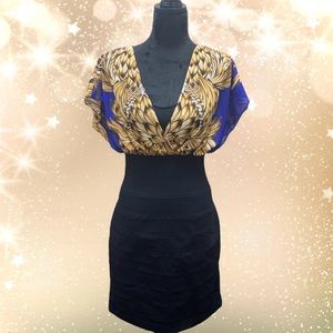 Nicole Miller Body Con Sheer Dress